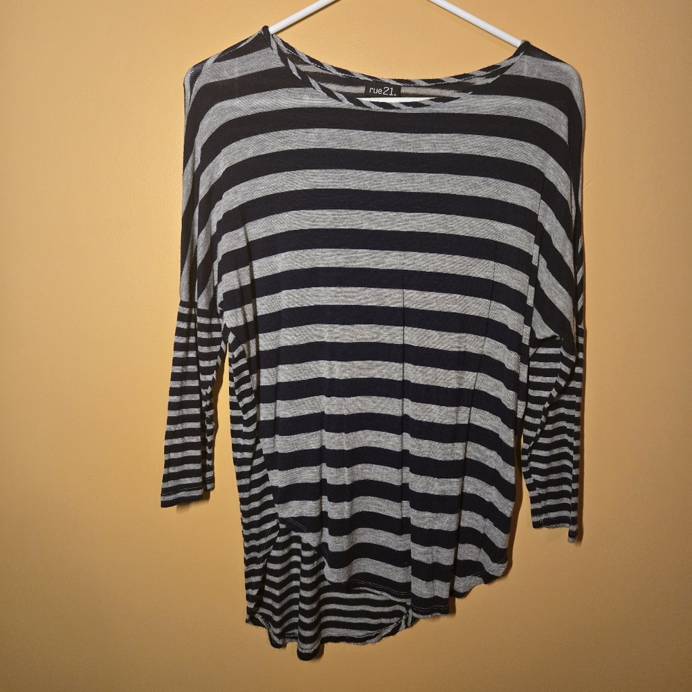 Rue21 Striped Asymmetrical Top PTP=22"